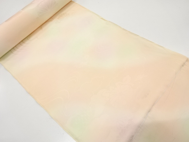 アンティーク　流水に菊・雲模様織り出し　長襦袢地反物